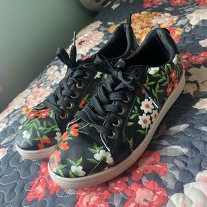 Cute floral sneakers
